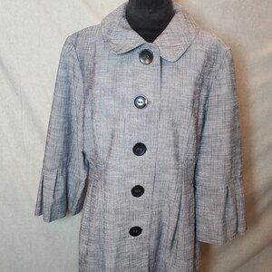 Share Alyx Size 16 Pea Coat Big Buttons 1960's MCM style Fashion Jacket GRAY